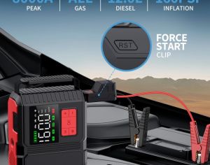 ქოქავს 12.0L-მდე დიზელს/ბენზინს Jump Starter Air Compressor, 160PSI 8000A Peak 26800mah (Up to All Gas or 12.0L Diesel Engine, 50 - 1