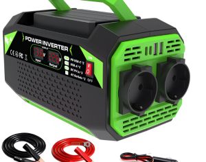 12V DC → 220V AC ინვერტერი ავტომობილისთვის — 1000W 12v დან 220v ვოლტზე გადამყვანი POWER INVERTER - 1