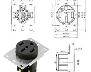 NEMA 14-50 50A კედლის როზეტი