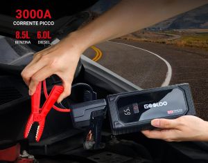 ავტომანქანის დამქოქი ,,jump starter" ჯამფ სტარტერი - ბუსტერი GOOLOO GE3000 ამპერაჟი 3000A ქოქავს 8,5 ლ-მდე ბენზინის და 6 ლ-მდე მოცულობის დიზელის ძრავებს, - 2