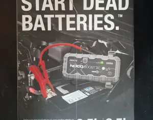 ავტომანქანის დამქოქი ,,jump starter" ჯამფ სტარტერი - ბუსტერი NOCO Boost X GBX75: 2500A  შექმნილია და ინჟინერიულია აშშ-ში. ქოქავს 8.5 ლ-მდე ბენზ, და 6.5 ლ-მდე დიზ.  მოცულობის ძრავებს, - 6