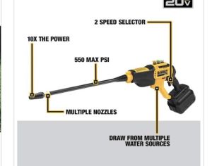 DEWALT DCPW550B Cold Water Pressure Washer მობილური წნევით რეცხვის აპარატი - 6