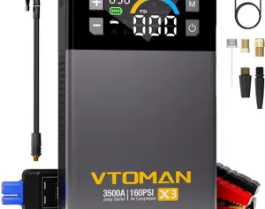 ავტომანქანის დამქოქი ,,jump starter" ჯამპ სტარტერი. GOOLOO GT3000 100W ორმხრივი სწრაფი დამუხტვა SuperSafe 12V ბატარეა. - 1