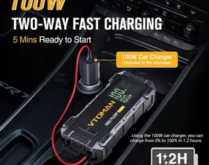 ავტომანქანის დამქოქი ,,jump starter" ჯამფ სტარტერი - ბუსტერი VTOMAN V10 Max ამპერაჟი 5500A ქოქავს ყველა ბენზინის და12 ლ-მდე მოცულობის დიზელის ძრავებს - 3
