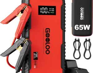 ავტომანქანის დამქოქი ,,jump starter" ჯამპ სტარტერი.  GOOLOO GT3000 100W ორმხრივი სწრაფი დამუხტვა SuperSafe 12V ბატარეა.