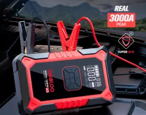 ავტომანქანის დამქოქი ,,jump starter" ჯამპ სტარტერი.  GOOLOO GT3000 100W ორმხრივი სწრაფი დამუხტვა SuperSafe 12V ბატარეა. - 4