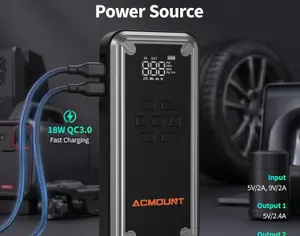 ავტომანქანის დამქოქი ,,jump starter" ჯამპ სტარტერი.  GOOLOO GT3000 100W ორმხრივი სწრაფი დამუხტვა SuperSafe 12V ბატარეა. - 3