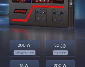 მანქანის ინვერტორი200W Peak DC12V/24V to 110V/220V LED დისპლეით სოკეტები დენის - 6