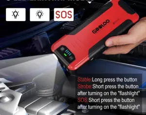 ავტომანქანის დამქოქი ,,jump starter" ჯამპ სტარტერი - ბუსტერი  GOOLOO 4500A . ქოქავს 10 მდე ბენზინის და 8 ლ-მდე მოცულობის დიზელის ძრავებს. - 3