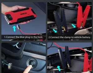 ავტომანქანის დამქოქი ,,jump starter" ჯამპ სტარტერი - ბუსტერი  GOOLOO 4500A . ქოქავს 10 მდე ბენზინის და 8 ლ-მდე მოცულობის დიზელის ძრავებს. - 4