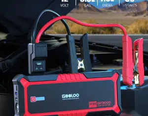 ავტომანქანის დამქოქი ,,jump starter" ჯამპ სტარტერი - ბუსტერი  GOOLOO Upgraded GP3000A . ქოქავს 9 მდე ბენზინის და 7 ლ-მდე მოცულობის დიზელის ძრავებს. - 2