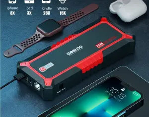 ავტომანქანის დამქოქი ,,jump starter" ჯამპ სტარტერი - ბუსტერი  GOOLOO Upgraded GP3000A . ქოქავს 9 მდე ბენზინის და 7 ლ-მდე მოცულობის დიზელის ძრავებს. - 3