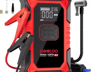 ავტომანქანის დამქოქი ,,jump starter" ჯამპ სტარტერი.  GOOLOO GT3000 100W ორმხრივი სწრაფი დამუხტვა SuperSafe 12V ბატარეა.