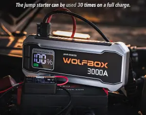 ავტომანქანის დამქოქი ,,jump starter" ჯამპ სტარტერი. GOOLOO GT3000 100W ორმხრივი სწრაფი დამუხტვა SuperSafe 12V ბატარეა. - 2