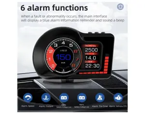 Podofo ციფრული  მულტიფუნქციური სპიდომეტრი OBD2 + GPS (HUD) - 6
